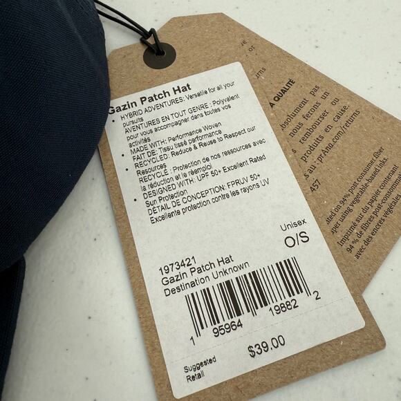 NWT prAna Gazin Patch Hat, Unisex, One Size, Destination Unknown, Navy Blue - Picture 4 of 6